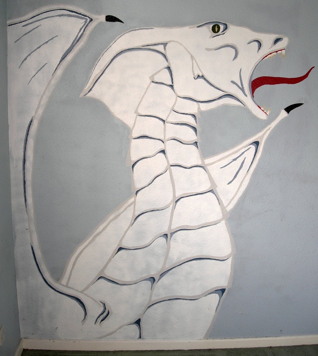 nickschurch's tweet photo. @DwarvenDM I didn't colour them, but I did paint them on my bedroom wall... #adnd #2nded #whitedragon https://t.co/ORJz4nElBW
