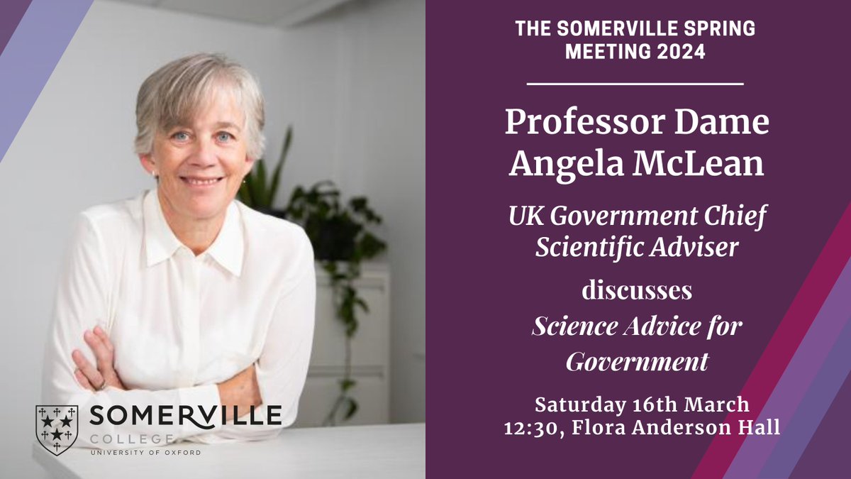 We’ve got a few spaces left for our annual Spring Meeting, which this year features as keynote speaker Prof Dame Angela McLean (1979, Maths), the UK's first female Government Chief Scientific Adviser and lynchpin of our Covid-19 response. Sign-up here: 🔗some.ox.ac.uk/news-events/ev…