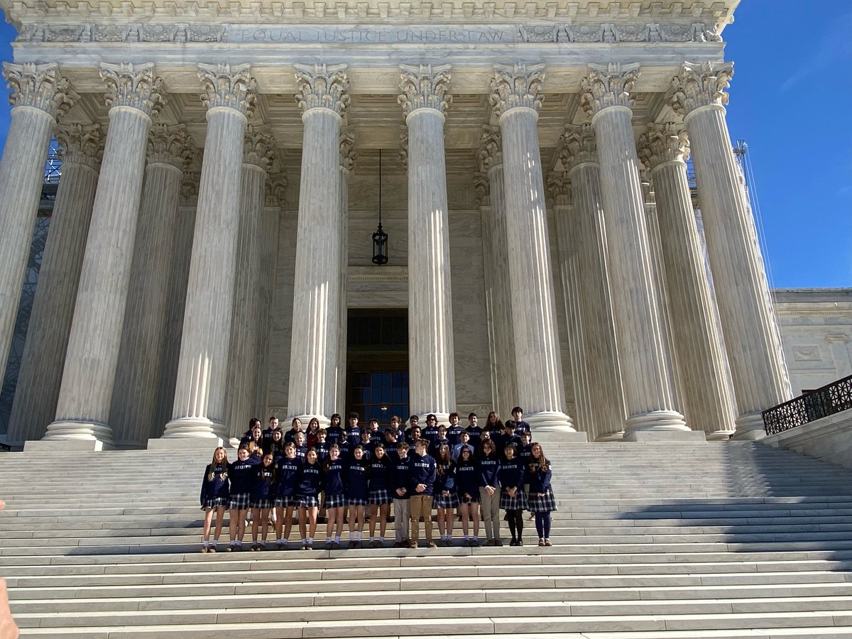 St. E’s 8th graders were honored to be hosted at the US Supreme Court by the Hon. Brett Kavanaugh. The highlight was a Q&A session with Justice Kavanaugh. Students ended the day with a visit to the Highest Court in The Land—a basketball court above the courtrooms. @ADWCathSchools