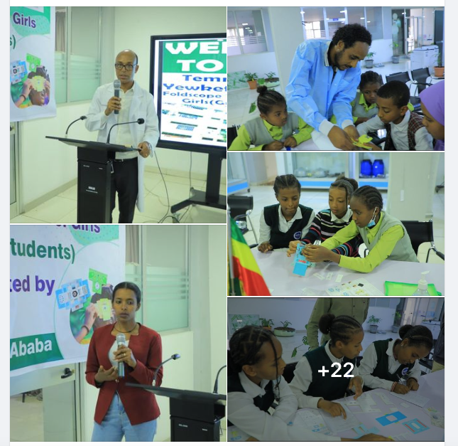 ICGEB's tweet photo. Delighted to have donated #Foldscopes for the STEM workshop held at #BETin with @Kassahun_T2016 in Addis Ababa, #Ethiopia. Part of the #Biotechnet project funded by @aics_it @AICSAddisAbeba https://t.co/G3627ziJRH