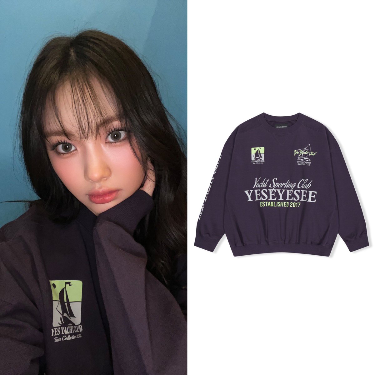 240304 Twitter Yeseyesee Y.E.S Yacht Sweatshirt ₩89,000 #NewJeans