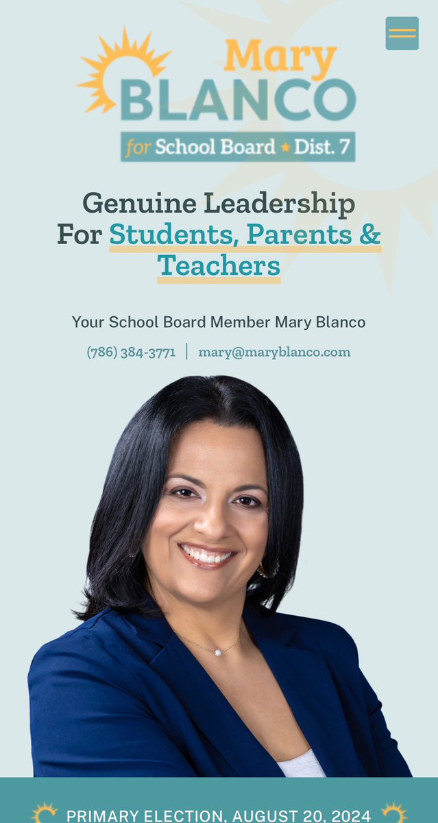 Mary Blanco for District 7 School Board! Visit link in bio for more information and join our team!