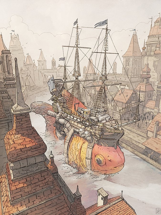 GFromenteau's tweet photo. Back in canal - Steampunk Fish&amp;Ships https://t.co/da9znNJyHt