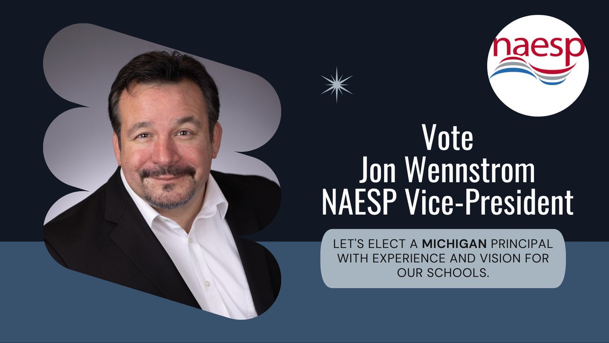 Hello @MEMSPA Principals! Vote Jon Wennstrom for NAESP VP! With his vast experience, passion for leadership, and a track record of success, Jon is the ideal choice. He'll amplify Michigan's voice on the national stage. @jon_wennstrom Look for your personalized voting link!