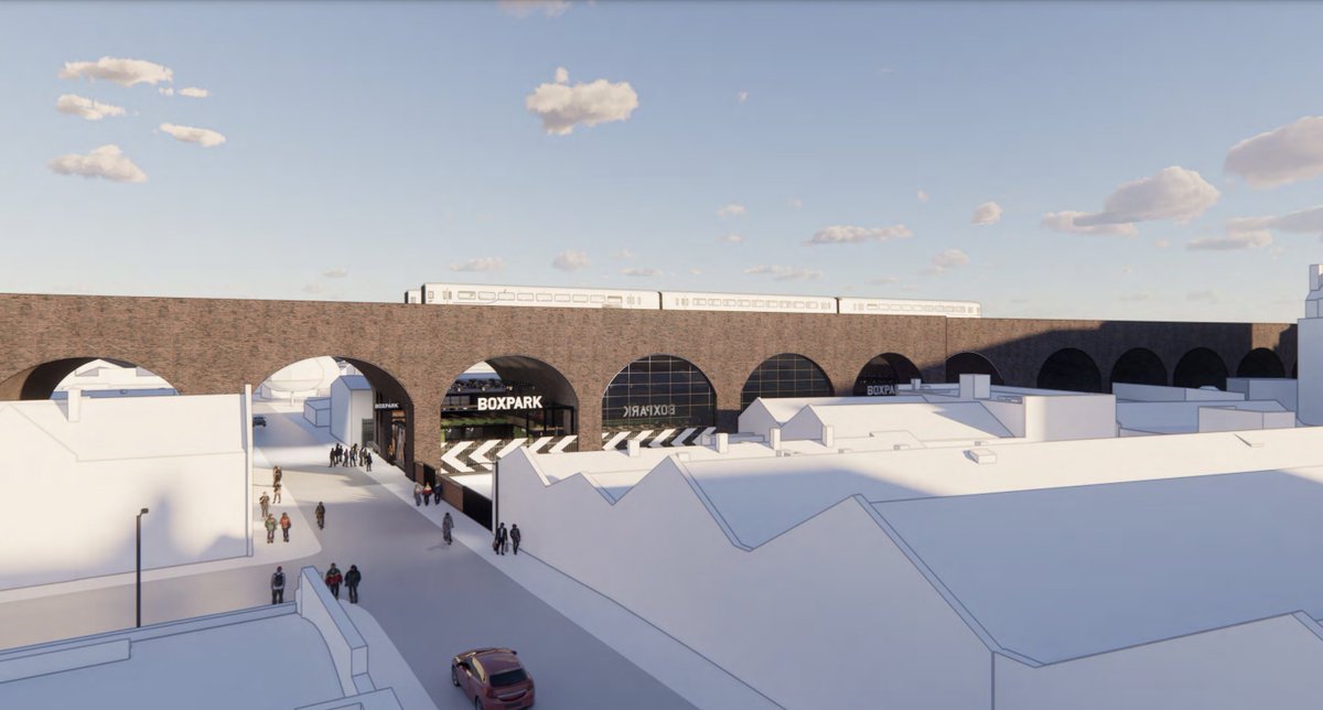 BuildsWeAre's tweet photo. BOXPARK #BIRMINGHAM: It's on its way!

BOXPARK will transform four vacant 12m railway arches on Floodgate Street &amp; Milk Street, Digbeth, into a buzzing new 17K SF food hall and events destination, allowing independent traders to thrive.

BOXPARK Birmingham will open in 2025. 😍 https://t.co/fBdGrtUdv0