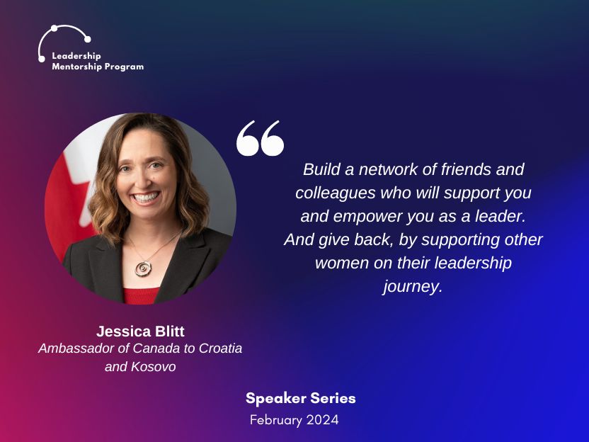 NDIKosovo's tweet photo. Honored to host Ambassador of Canada 🇨🇦 to Croatia &amp; Kosovo Jessica Blitt, and Former Deputy Prime Minister of Albania 🇦🇱 Senida Mesi at our #LMP Speaker Series event, inspiring emerging women leaders. 

#NDIKosovo #USAIDKosovo #SwissEmbassyPristina #LeadershipMentorshipProgram https://t.co/HpKmAAwKT0