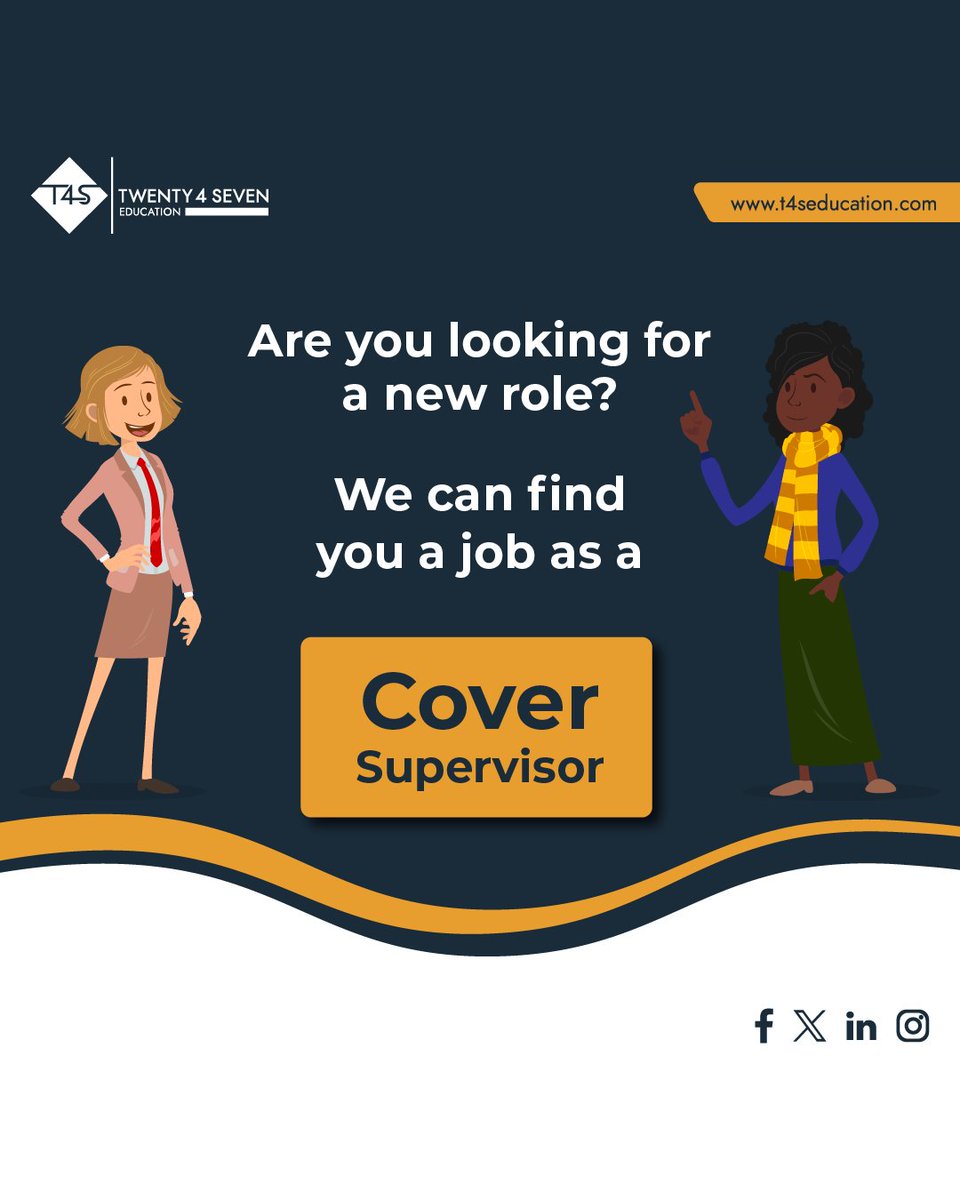 Looking for a new challenge? Become a Cover Supervisor with T4S!

We match your skills with schools in Kent, Midlands, South Wales & London.

Start impacting students' lives today! 🌟#CoverSupervisorJobs #T4SEducation