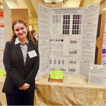 chiosislabmskcc's tweet photo. Congrats to our intern Ava @avagoldsmith0 on her remarkable first place achievement in the Cell &amp; Molecular Biology category at the Regeneron Long Island Science &amp; Engineering Fair! @ChiosisLabMSKCC is delighted to be part of your research journey 👏🔬🎉 #RegeneronSTS @Regeneron https://t.co/UZSnAFWjjY