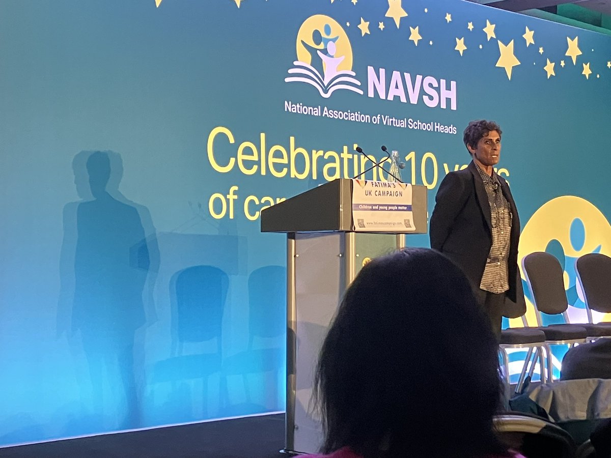 Fatima Whitbread opening day 2 of the NAVSH conference.   A mascara warning was needed and a timely reminder of the power of a bright shining star in the lives of our children.  #NAVSH24