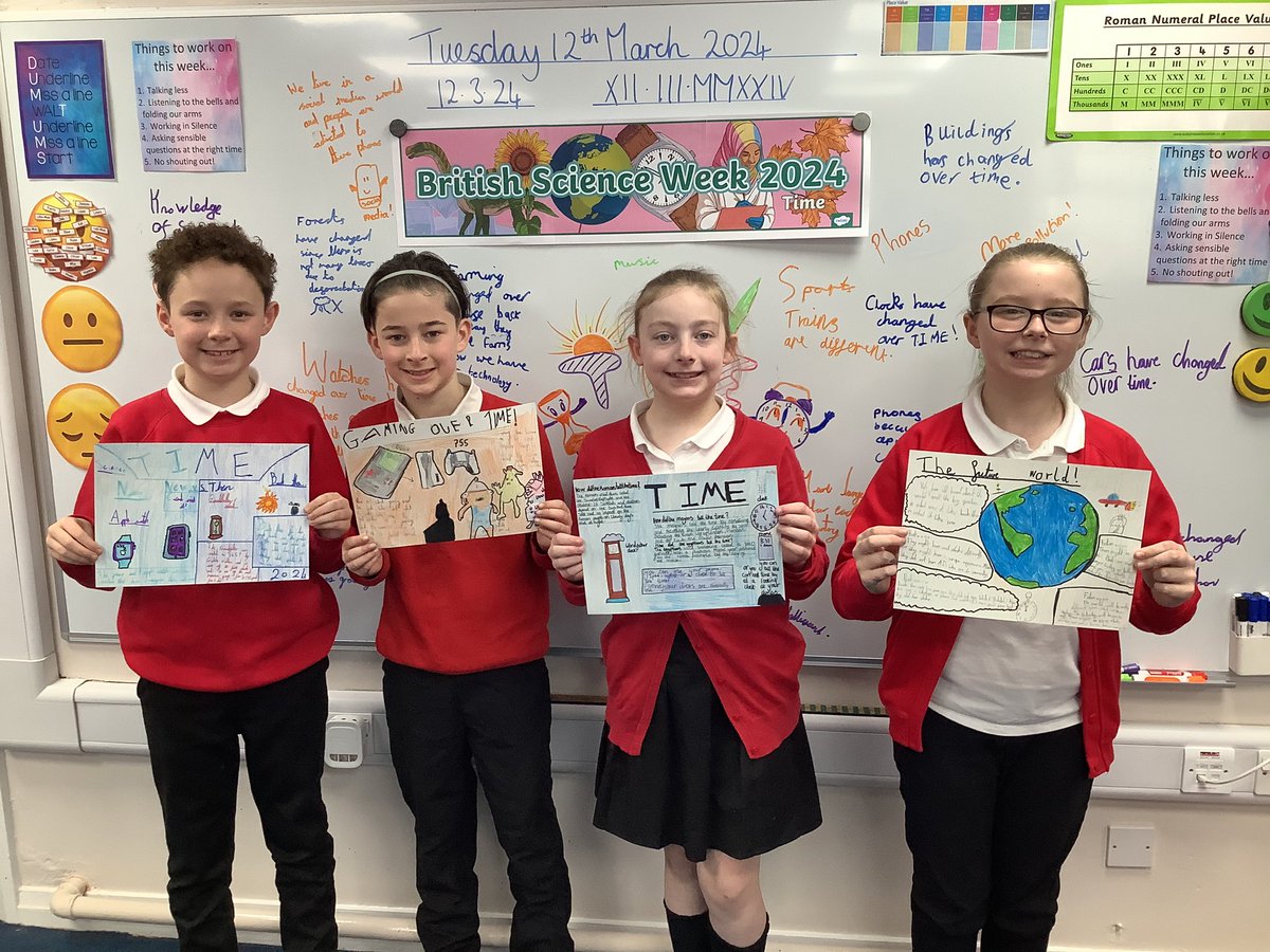 Year5HAS's tweet image. This morning, we created a poster to represent time for Science week! We explored how time has changed over the years, how gaming has changed and discussed what our future world would look like. 🌎👏🏽🙌 #BSW24 #ScienceWeek24