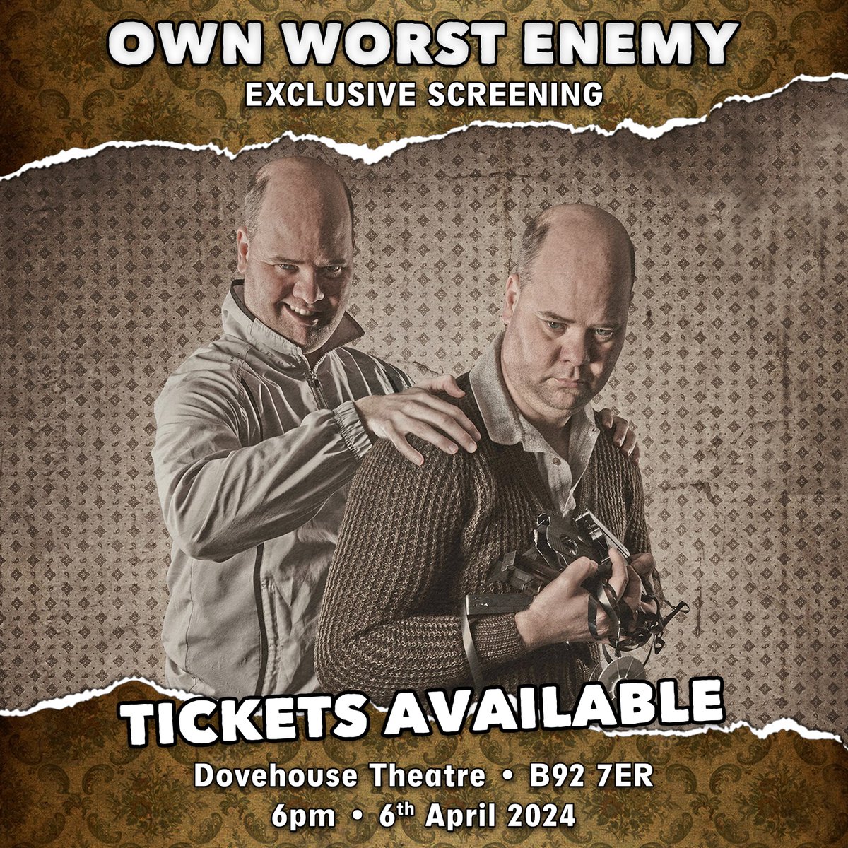 Finally! We’re showing our micro-budget dark comedy feature film “Own Worst Enemy” for the first time at an exclusive screening in Birmingham on April 6th.

Tickets are available if you’d like to come and join us. We’d love to see you there.

Full details:
eventbrite.co.uk/e/own-worst-en…