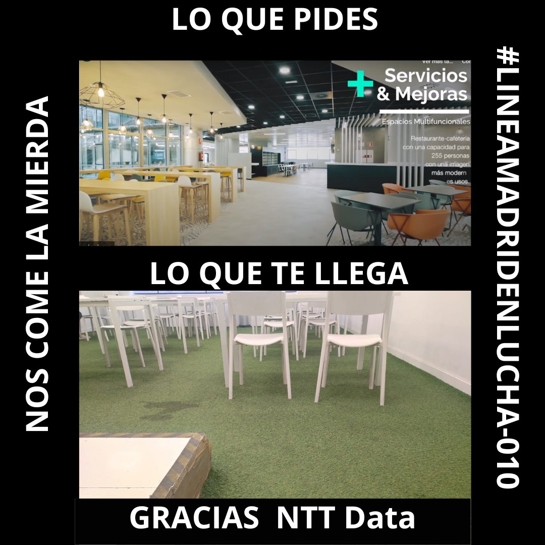 CCOOlineamadrid's tweet photo. Lo que pides vs lo que te llega, cortesía de @NTTDataSpain para @Lineamadrid
NOS COME LA MIERDA #LineamadridEnLucha https://t.co/yLkfUMnyDc
