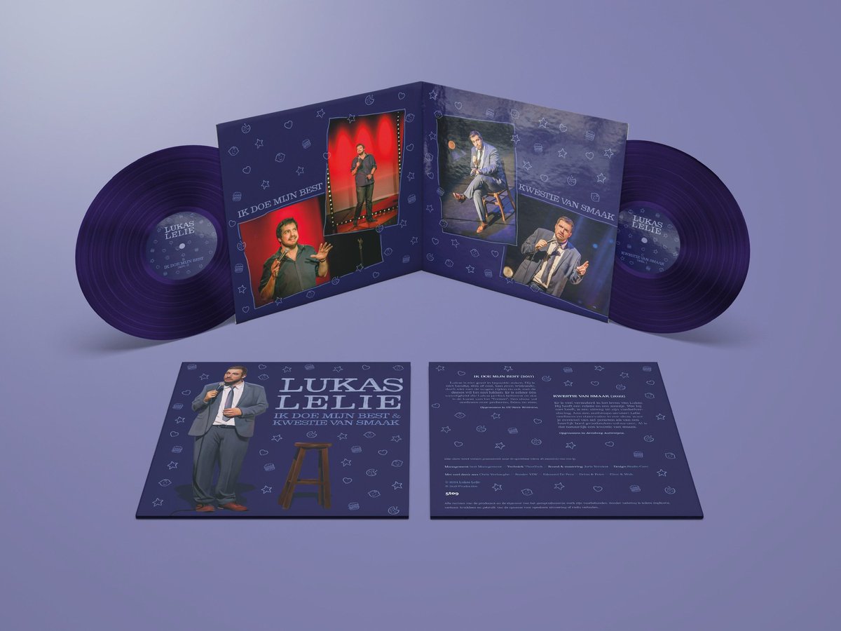 Ik breng binnenkort een dubbelvinyl uit in beperkte oplage met daarop maar liefst twee shows. Mijn eerste show 'Ik doe miin best' én de show waarmee ik nu aan het touren ben 'Kwestie van smaak'. Wie dat wil kan vanaf vandaag een exemplaar pre-orderen. Lukaslelie.be/shop