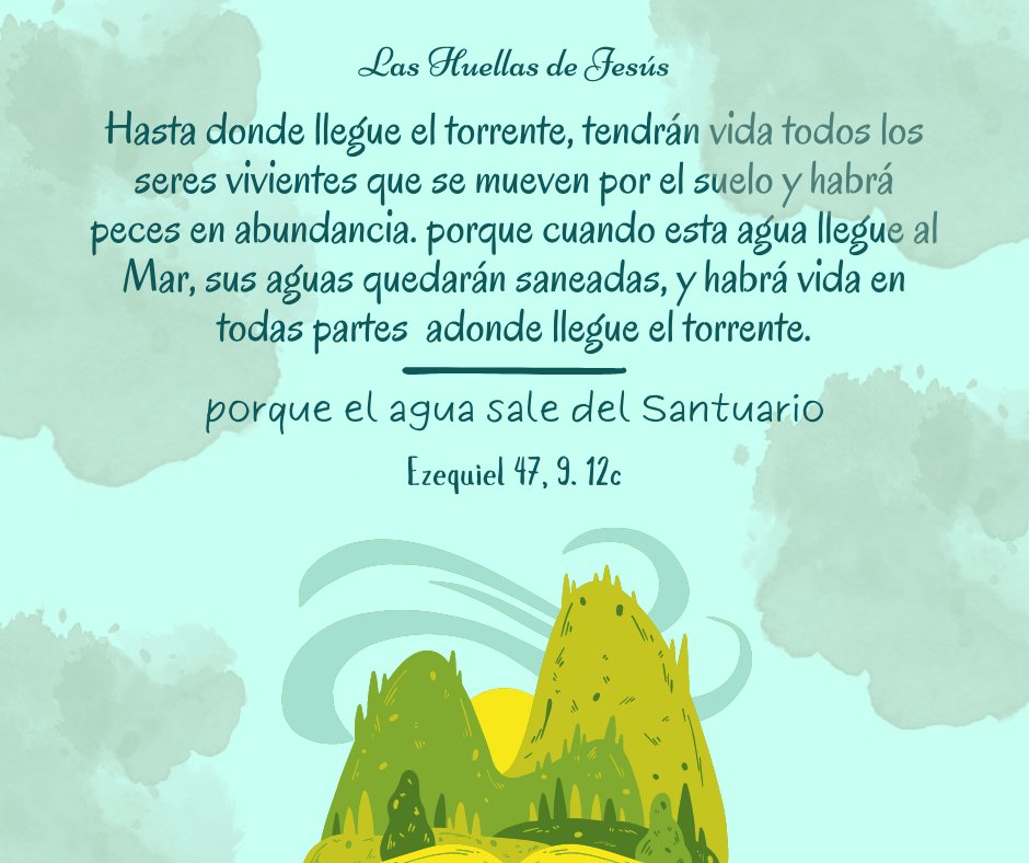 LasHuellasdeJe2's tweet photo. Al borde del torrente, sobre sus dos orillas, crecerán árboles frutales de todas las especies. No se marchitarán sus hojas ni se agotarán sus frutos.
Ez. 47, 12a
#Cuaresma #Cuaresma2024 #LosProfetas #PalabradeDios https://t.co/9k8eZ4RQXm