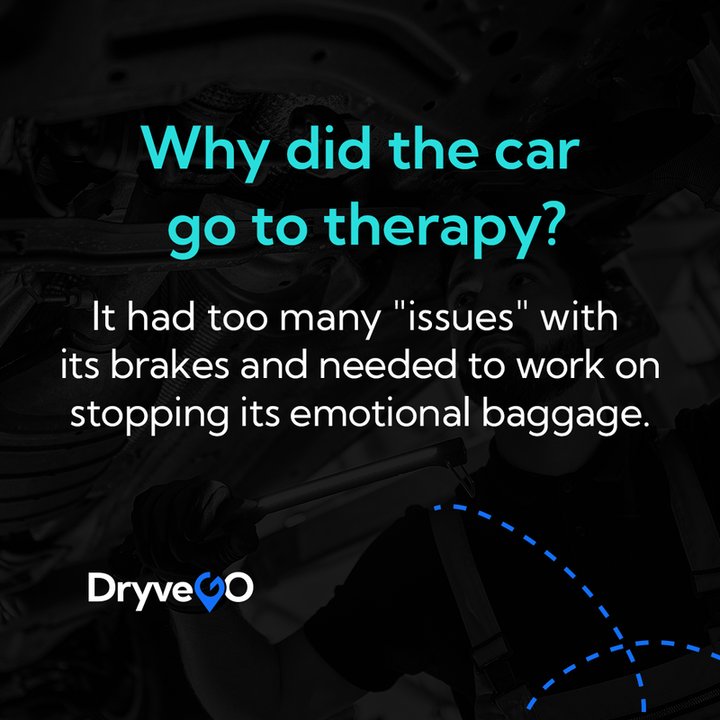 Even cars need a little therapy sometimes! 🚗💆‍♂️ Unload the emotional baggage and hit the road with a lighter heart! 
.
.
.
#DryveGO #DryveGOPartner #DryveGOUser #DryveGoRider #AdventuresWithDryveGO #DriveSmart #CarSharing #DriveWithStyle