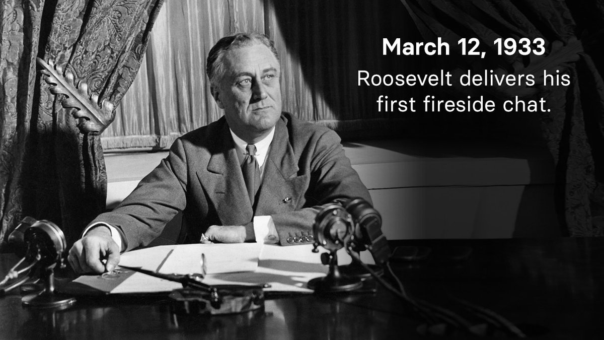 On the evening of Sunday, March 12, 1933, only eight days after his swearing in, Roosevelt took to the airwaves for the first time. That broadcast was the first of 31 informal “fireside chats” he would deliver through his presidency. wondrium.com/experiencing-a…