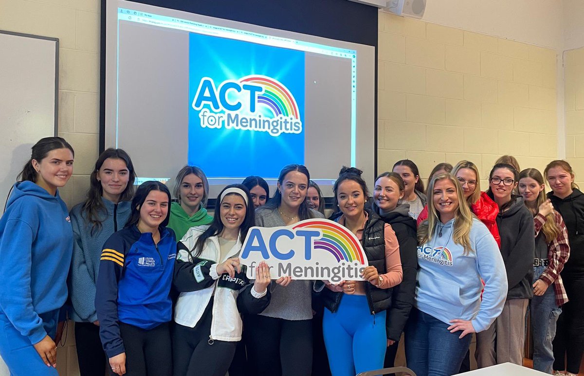 Today we spoke to the lovely girls in @tus_athlone who are the first year Early Childhood Education and Care students about the importance of #meningitis awareness not only for themselves but for the children they will care for throughout their careers #studenthealth #education