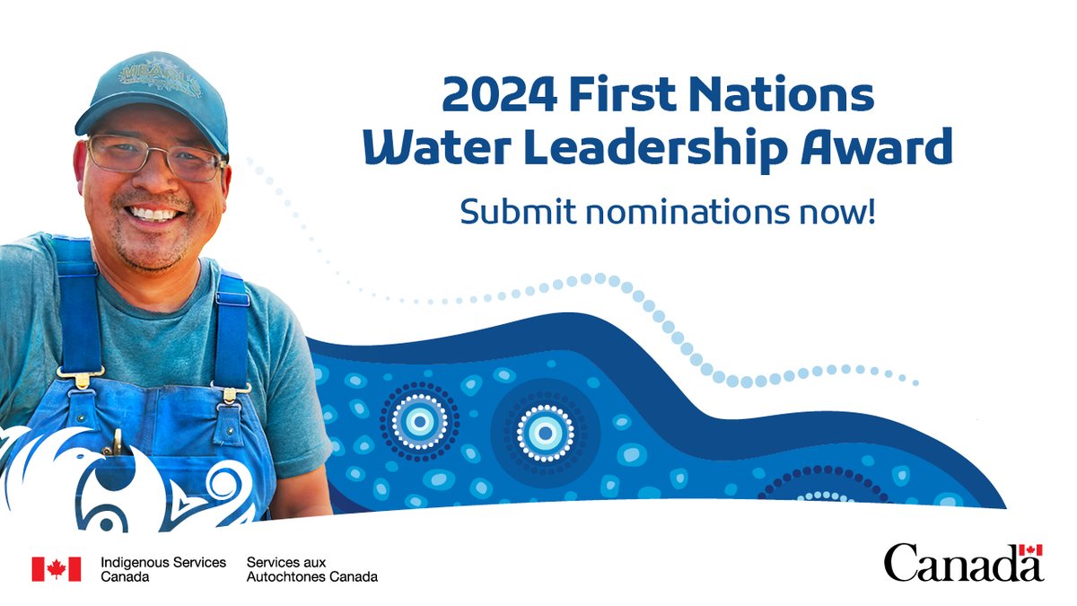GCIndigenous's tweet photo. Nominate a community leader dedicated to ensuring First Nations communities have access to clean water. The nomination period has been extended to April 30! https://t.co/v15JqK0nHD
#FNInfra https://t.co/JMOci8Tk1z