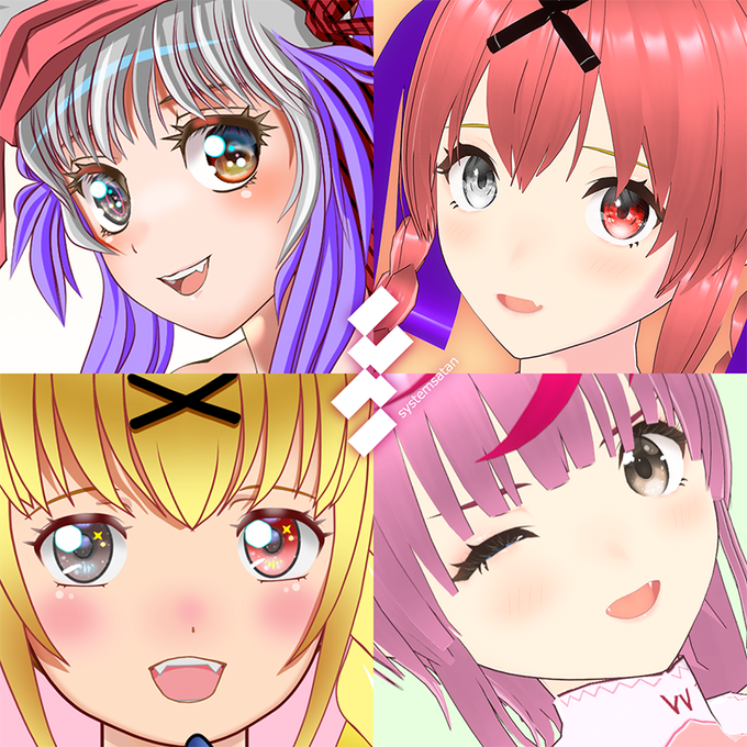 「4girls brown eyes」 illustration images(Latest)｜4pages