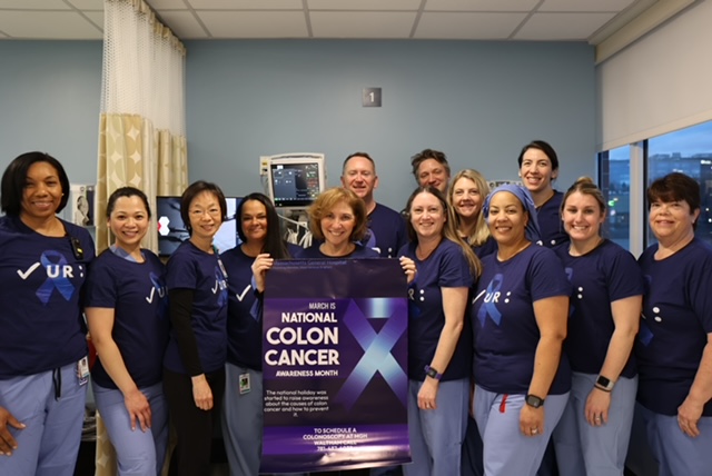 MGH Waltham Endoscopy Team celebrating Colon Cancer Awareness Month.