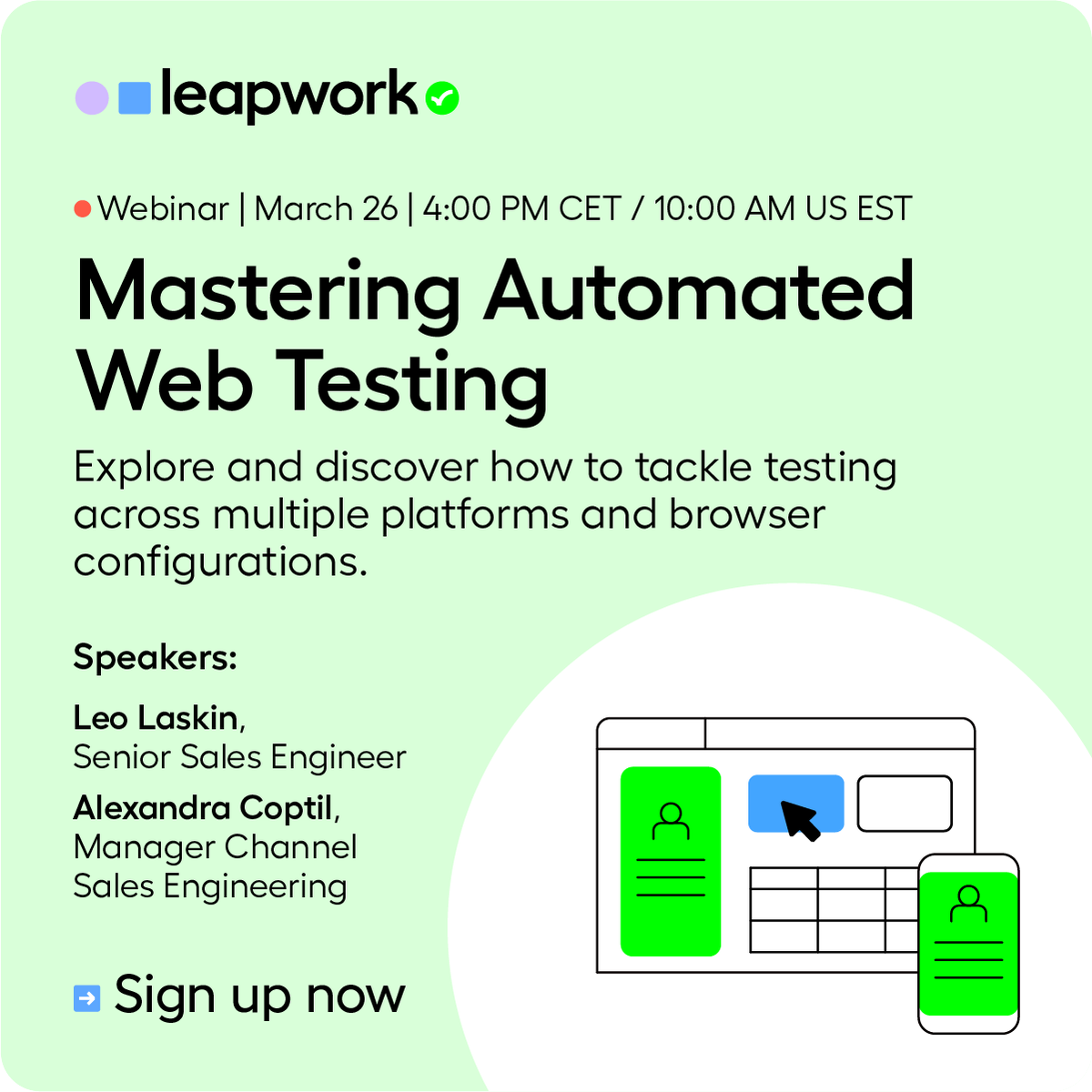 Automated web testing = quality at speed ✅ Join our upcoming webinar to learn how to master automation across all devices and platforms 🌐 Save your place here 👉 hubs.ly/Q02nwZKT0 #TestingStrategy #WebTestAutomation #AutomatedWebTesting