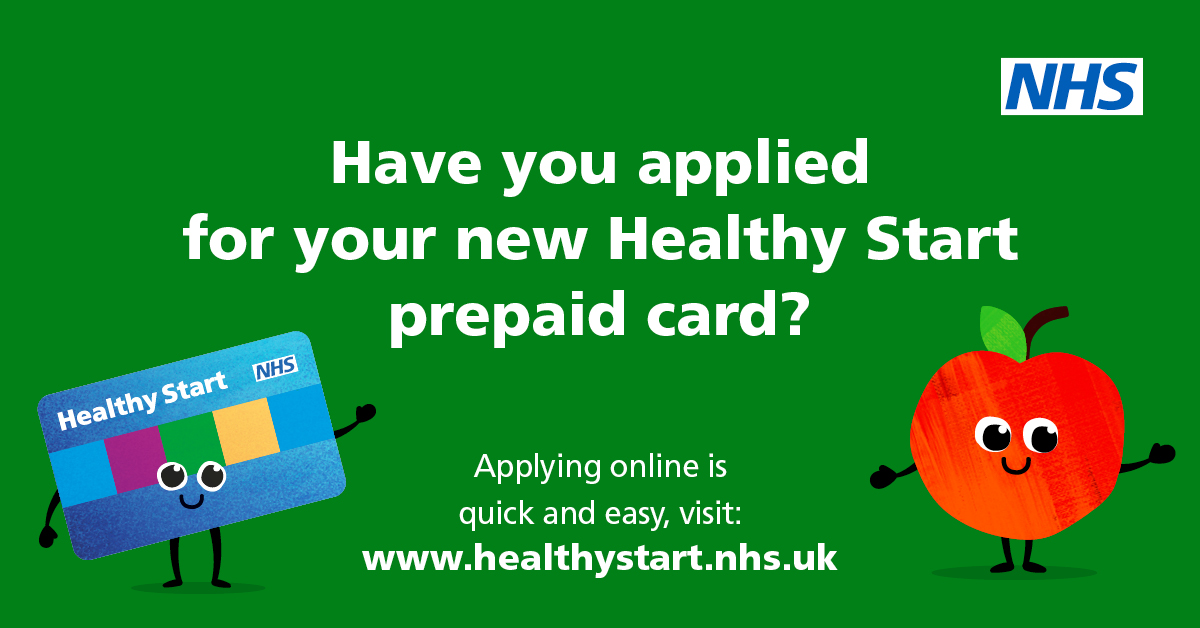 If you're pregnant, or have a child under the age of 4 and are receiving a qualifying benefit, you could be eligible for the NHS Healthy Start scheme. To find out more, or to apply online, click here 👉healthystart.nhs.uk/how-to-apply/