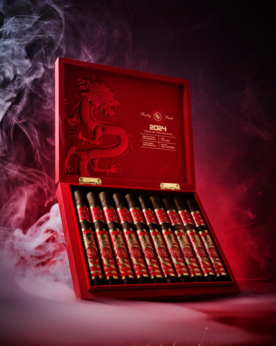 RockyPatelCigar's tweet image. The Rocky Patel Year of the Dragon, a masterpiece meticulously crafted to honor the spirit of the zodiac.  Every leaf of the all-Nicaraguan filler is meticulously selected from the company&apos;s own farms, guaranteeing unmatched quality and consistency. 

#rockypatelcigars #pca2024