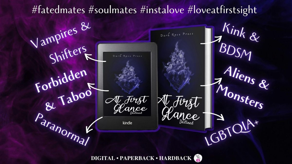 DarkRosePress's tweet photo. AT FIRST GLANCE
Destined #1
https://t.co/WF39LmC02H
Tiny tales of Desire, Lust &amp; Love
🖤
#writingcommunity #readingcommunity #DARKROMANCE #FATEDMATES #INSTALOVE #STEAMYREADS #LGBTQ #DRABBLE #romancereads #romanceanthology #amreading #newrelease #bookblogger #bookpromo #bookboost https://t.co/RacaEi7N7Z