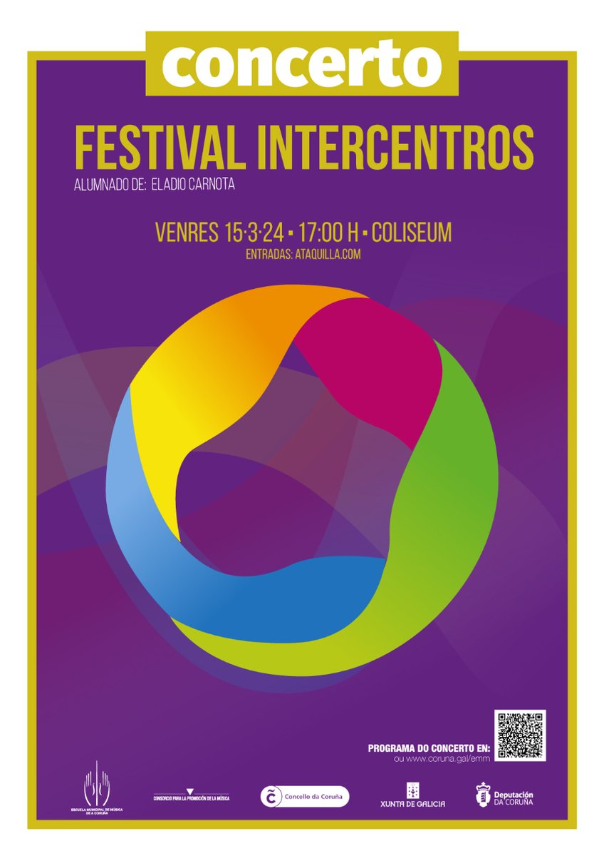 EMM_Coruna's tweet photo. O venres 15 de marzo o alumnado dun Combo de Moderna do profesor Eladio Carnota, participarán no Festival de Intercentros que terá lugar no Coliseum.
Comeza: 17:00 h.
Entradas: Plaza de Orense e https://t.co/bSgMSLXuQx

#emmc #coruña #Intercentros2024 @festivalintercentros https://t.co/S8kw1qaXC1