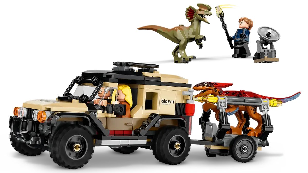 PlayworldJ's tweet photo. Transporte del Pyrorraptor y el Dilofosaurio de 'Jurassic World Dominion'.
Vehículo, Set de transporte, 3 minifiguras LEGO, un Pyrorraptor y un Dilofosaurio !!! 
#Lego #JurassicPark #Dinosaurio #Juguetes #Navidad 
https://t.co/WZweyEZ6cv https://t.co/8pOyk10UA9