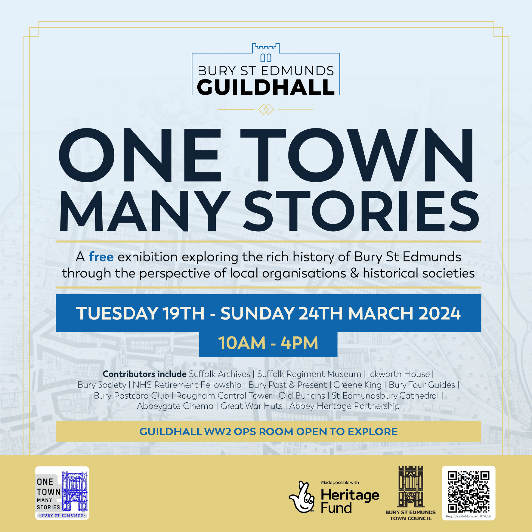 A new exhibition titled 'One Town, Many Stories' is opening at @GuildhallBSE. The free exhibition will explore the rich history of Bury St Edmunds through the perspective of local organisations & historical societies. We are proud to have contributed to the exhibition.