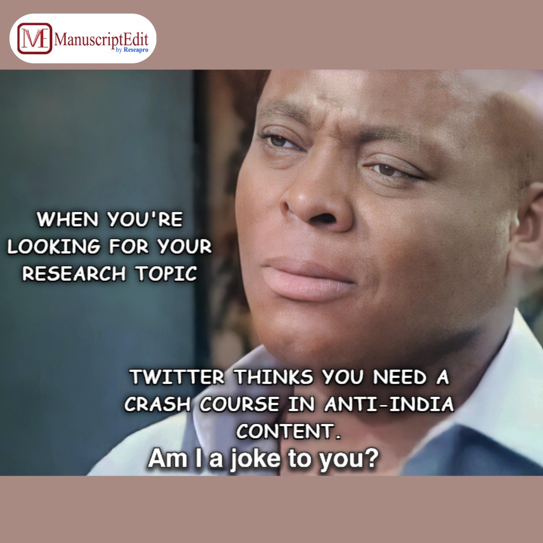 manuscriptedit's tweet image. Twitter's algorithm: 'Let me show you the world... of everything but your research!' 🤷♂️🇮🇳 #PhDProblems #TwitterBias #ResearchDiversions #WhatsWrongWithIndia #WhatsWrongWithIndians
Oh!! yes What's wrong with India!!