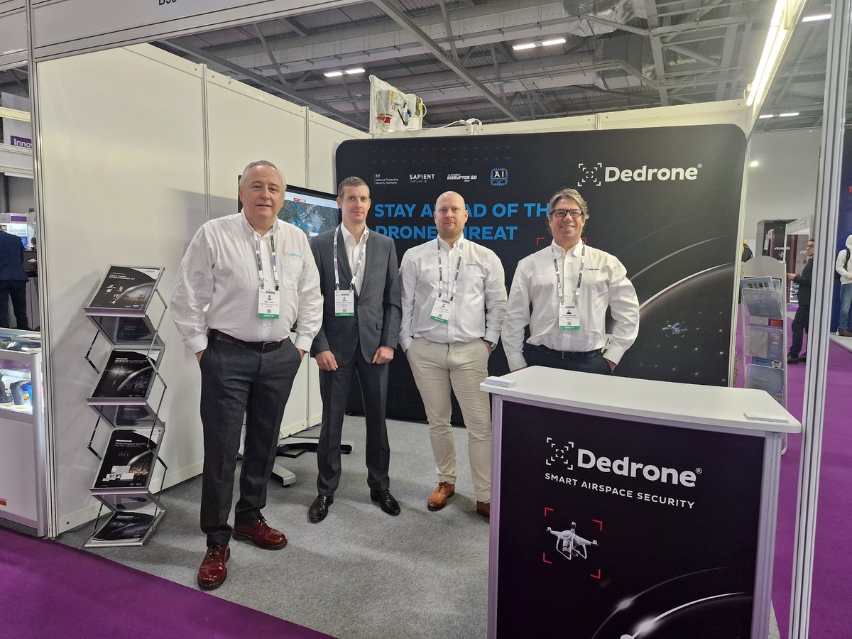 @Dedrone is at #Security & #Policing, the official @ukhomeoffice global security event in #Farnborough, UK. Meet team Dedrone at booth #B35. #antidrone #counterdrone