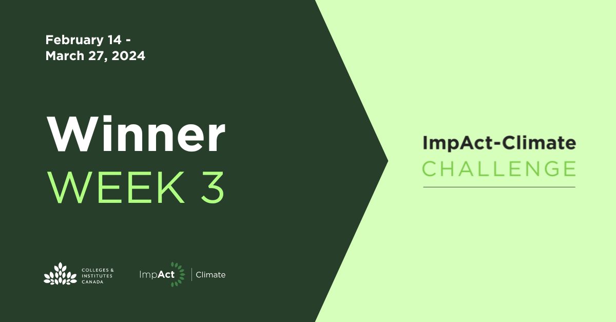 🎉 Congratulations to Jody Gilbert from @BowValley, our Week 3 champion of the sustainable food Challenge! 🌿💰 He's taking home the $350 prize! 🏆 Haven't signed up yet? There's still time to join! Sign up now ➡️ ow.ly/RxW150QQGVu @CollegeCan #ImpActClimate