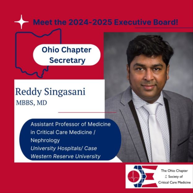 SCCMohio's tweet photo. Meet the incoming SCCM Ohio Chapter Secretary - Reddy Singasani! 
@SCCM @DoctorNivas https://t.co/rp7NGevNKl