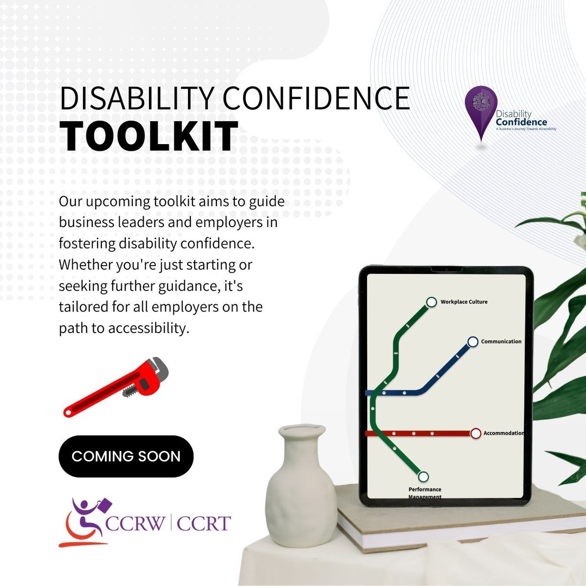CCRW's tweet image. 🌟 Exciting news! Boost your business's #DisabilityConfidence with our upcoming toolkit launch on March 27, 2024.🗓️ 

Don't miss out – sign up now to get notified when the toolkit launches! 🧰 buff.ly/3wDyDVv