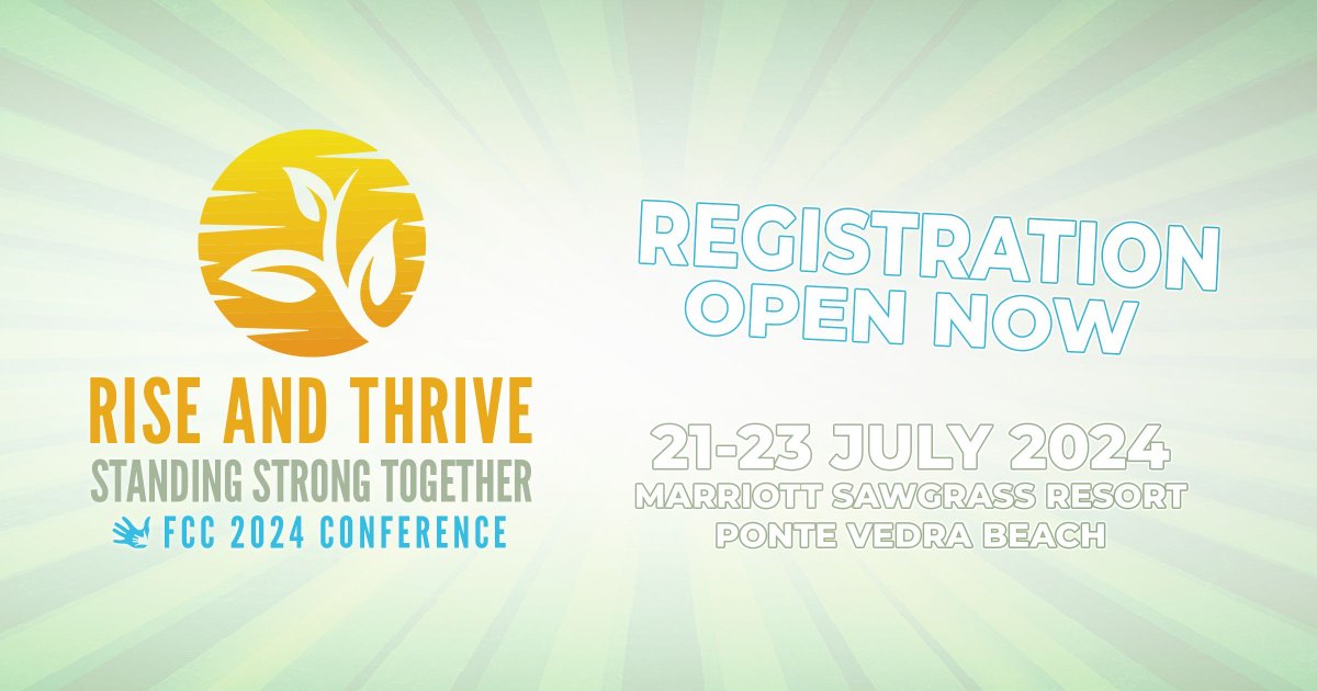FLchildren1's tweet photo. Big News! The FCC’s 2024 Conference registration is now open. Join us in beautiful Ponte Vedra Beach July 21-23 for the most impactful event the FCC has ever had: https://t.co/LhQ3yt7blv #FCCconference #FLChildren #PonteVedra #MarriottSawgrass https://t.co/bVbZuBlKzI
