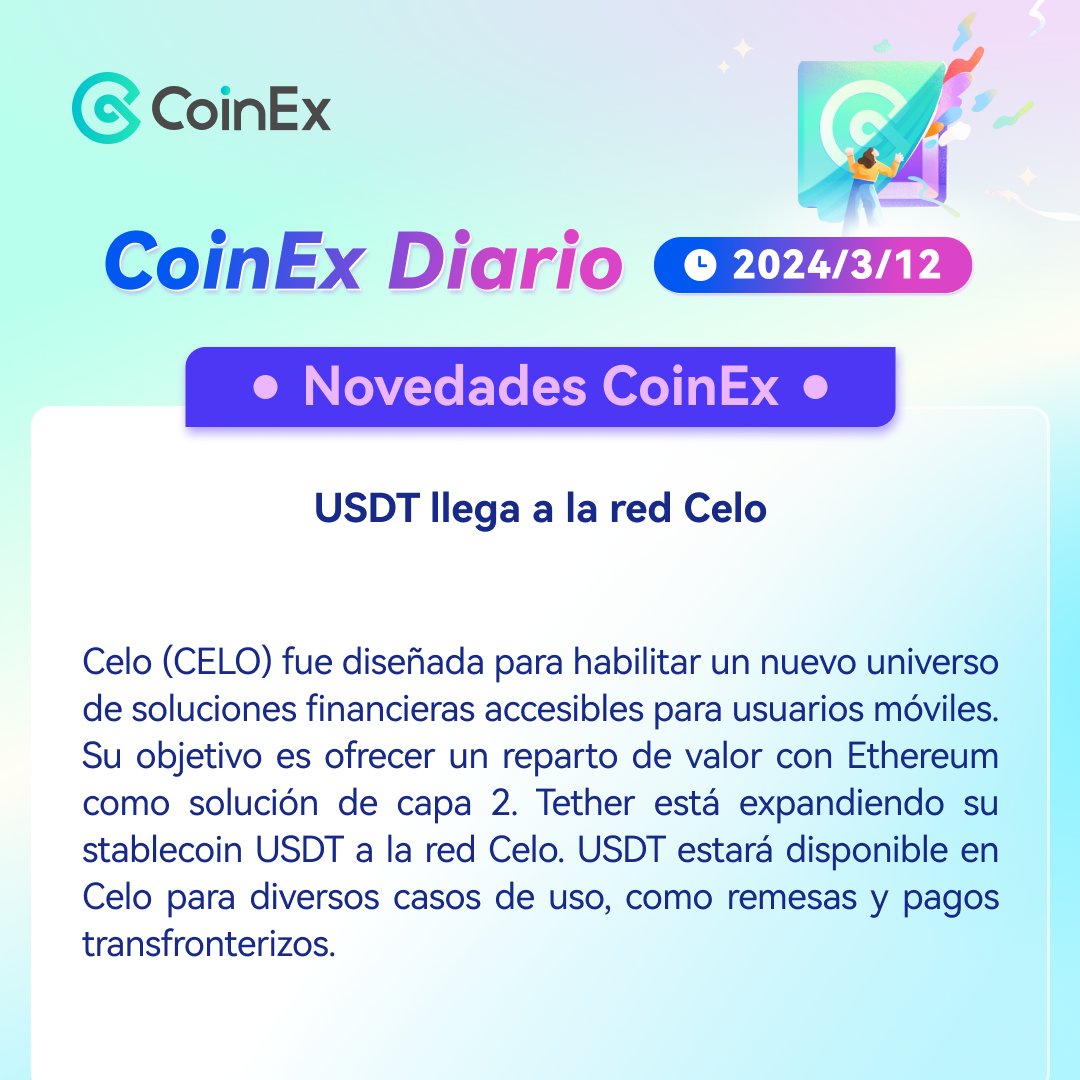 CoinExSpanish's tweet photo. 🗞️#CoinExDiario: ¡lo más novedoso en el mercado cripto hoy!
📈 $DECHAT sube un 120% en 24 horas.
🔥USDT llega a la red Celo.
Descubre más detalles en nuestro reporte diario:
https://t.co/f5OjI6XApt