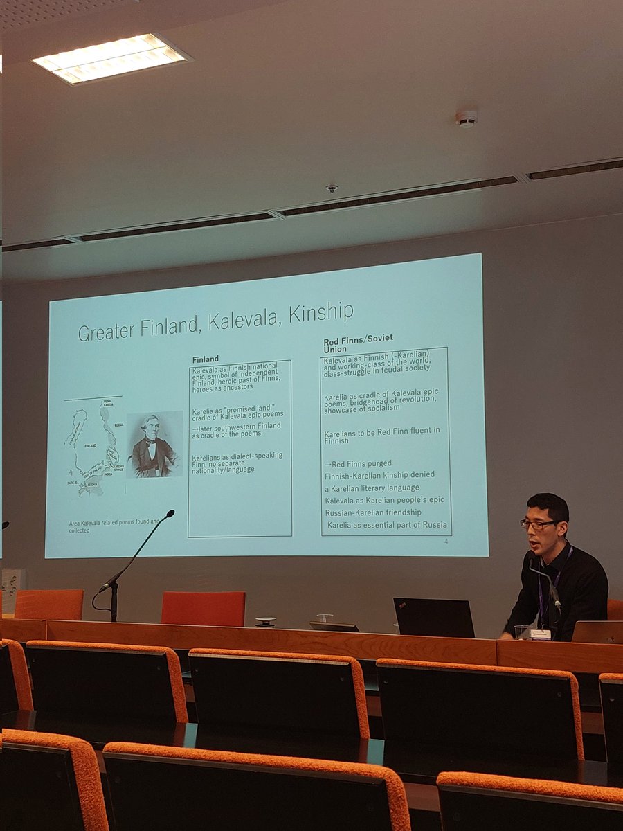 Takehiro Okabe presenting Soviet-Finnish dialogue over Kalevala during the Cold War.