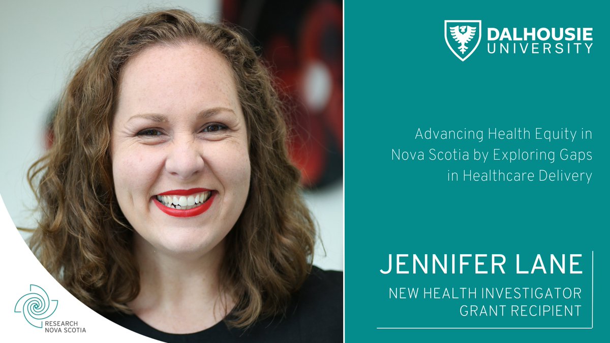 Congratulations to Dr. Jennifer Lane for receiving a New Health Investigator Grant for #research advancing #HealthEquity in Nova Scotia by exploring gaps in #healthcare delivery. 🧵(1/5)