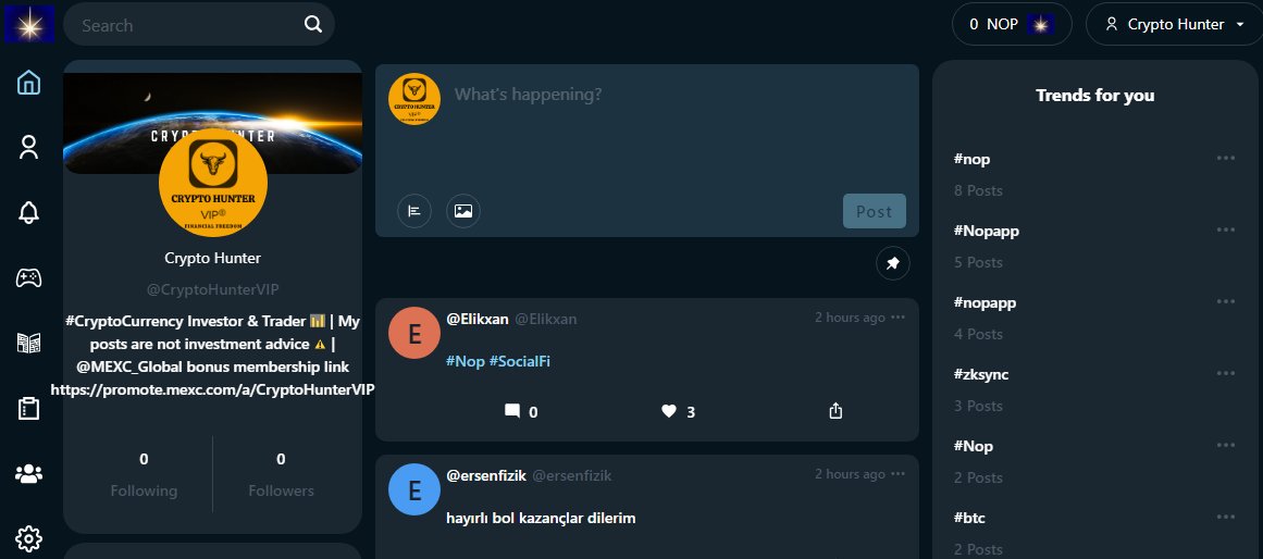 CryptoHunterVIP's tweet photo. A new #SocialFi project @nopappio Mainnet Live!๐ฅ
You can earn $NOP tokens using this application. If you would like to experience this, you can register from the link below. Don't forget to follow me๐
https://t.co/ITaffeYhii
#Bitcoin #Binance #MEXC #Altcoins #NopApp #zkSync https://t.co/S48t1ptb7H
