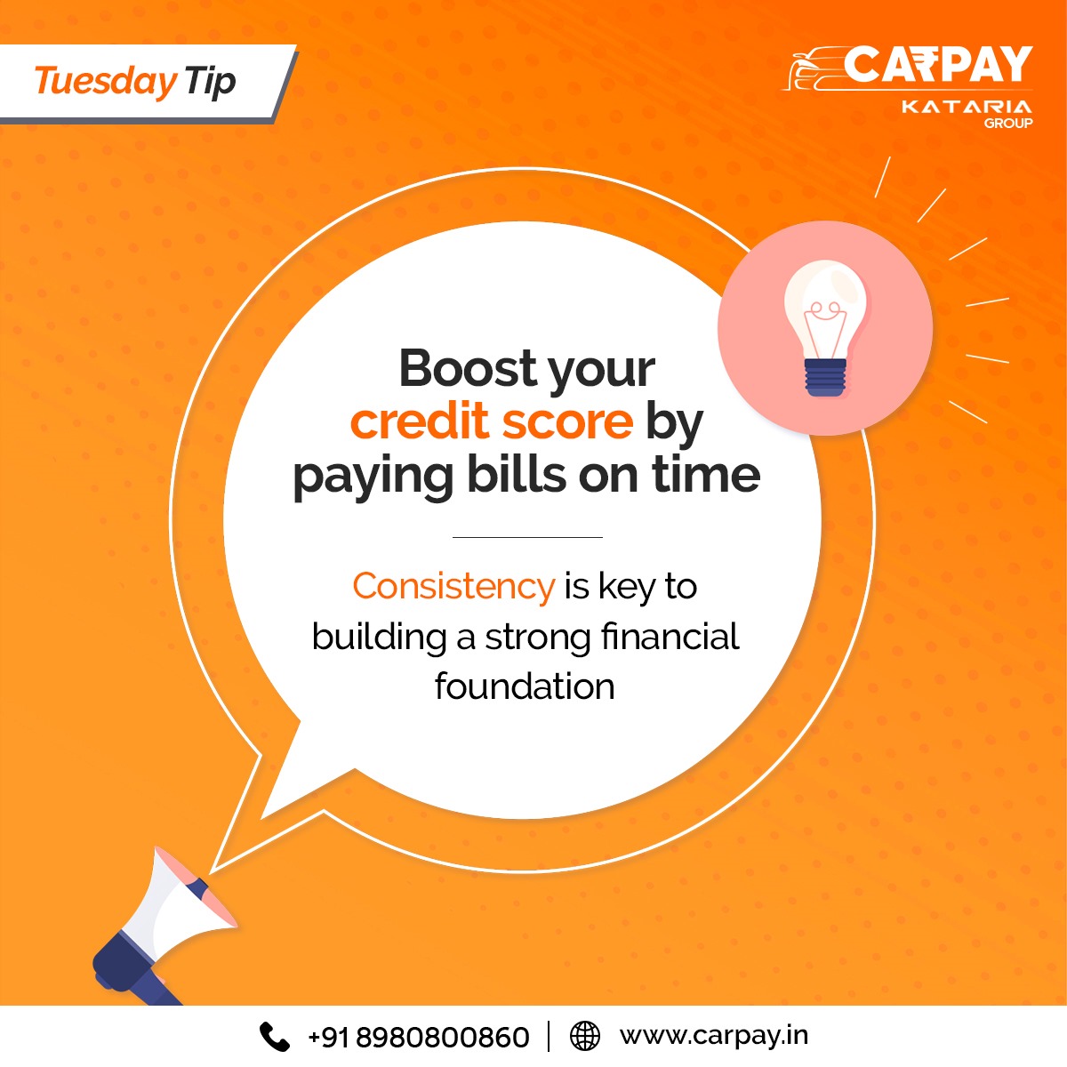 The key to a strong foundation is consistency.

To know more visit carpay.in

#KatariaCarPay #Carpay #NewCar #LoanOnUsedCar #LoanAgainstCar #QuickLoan #FastLoan #PersonalLoan #LowEmi #CarPayLoan #Loan #InstantLoan #InstantApproval #EasyLoans #Dreams #Loan #Finance
