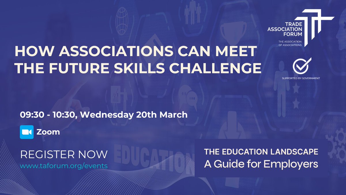 1 Week To Go! Don't miss out on this informative and interactive webinar, hosted by The Education Landscape. taforum.org/event/how-asso… Join a fantastic panel exploring the #Skills challenge🔗⬆️
