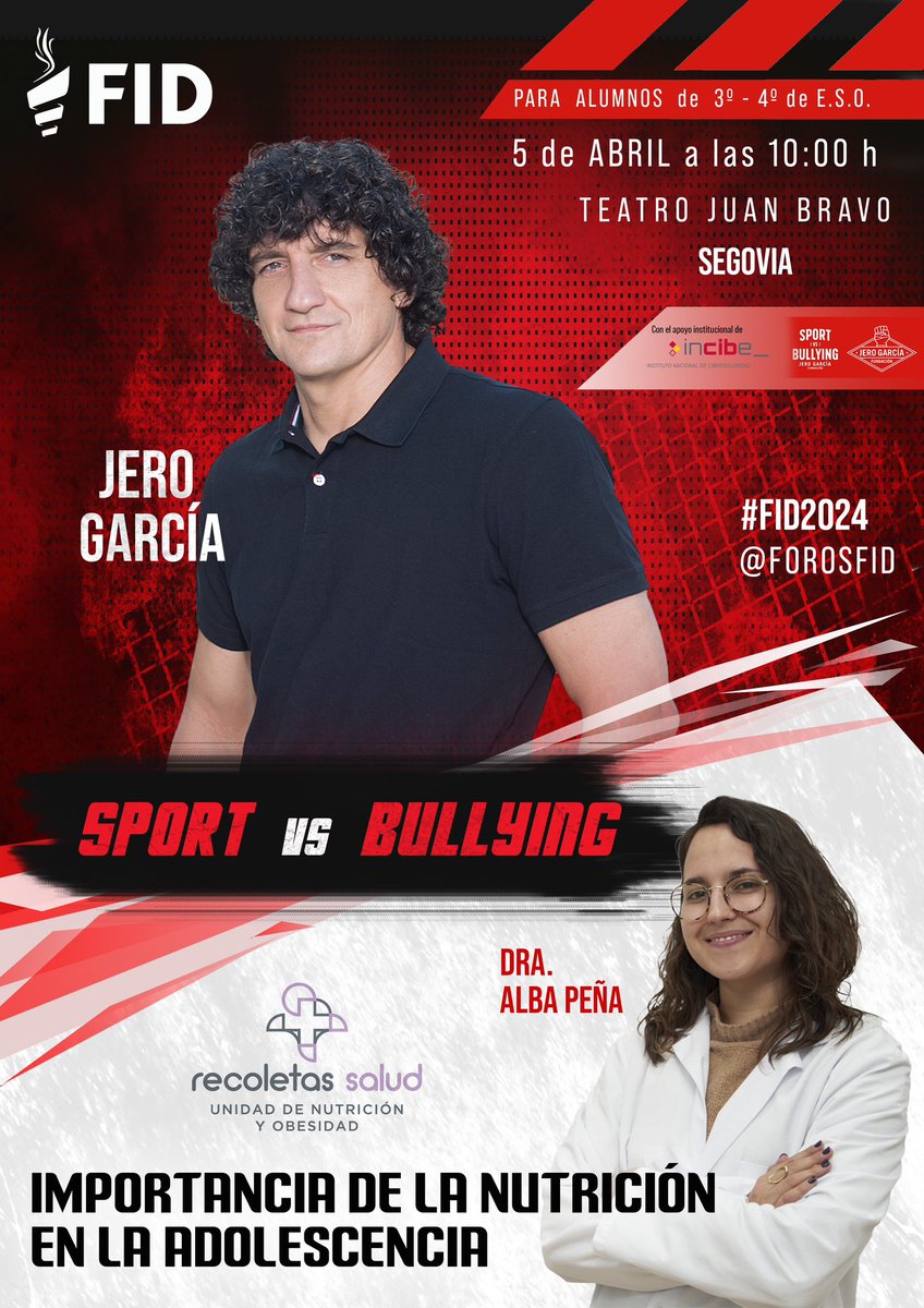 jerogarciabox's tweet photo. Elenco espectacular en el @ForosFID de #Segovia , os esperamos el 4, 5 y 6 de abril. El deporte como ejemplo, transformación y prevención de las violencias. #SportVsBullying aterriza en tierras segovianas y no se puede estar mejor acompañado: #LydiaValentin #ruthbeitia #toninadal y el equipo campeón del mundo de fútbol sala, el Caja Segovia; también nos acompañará la selección española de #baloncesto de Los Angeles 84 #fid #jerogarcia #boxeo #halterofilia #atletismo #futbolsala #basket