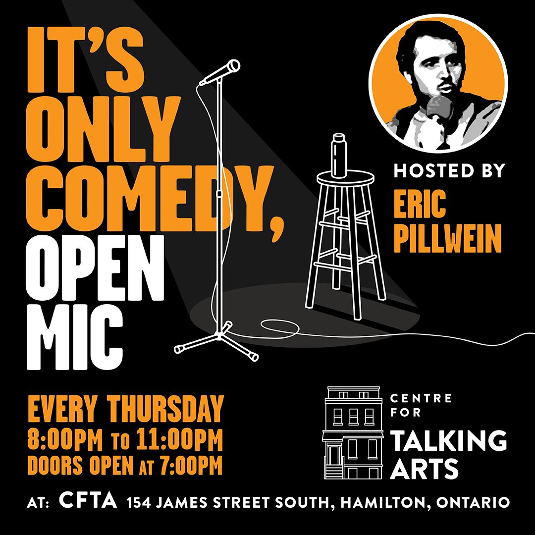 Jake2Universe's tweet photo. It’s Only Comedy Open Mic every Thursday at CFTA Hamilton. https://t.co/L4HhQOMLSn