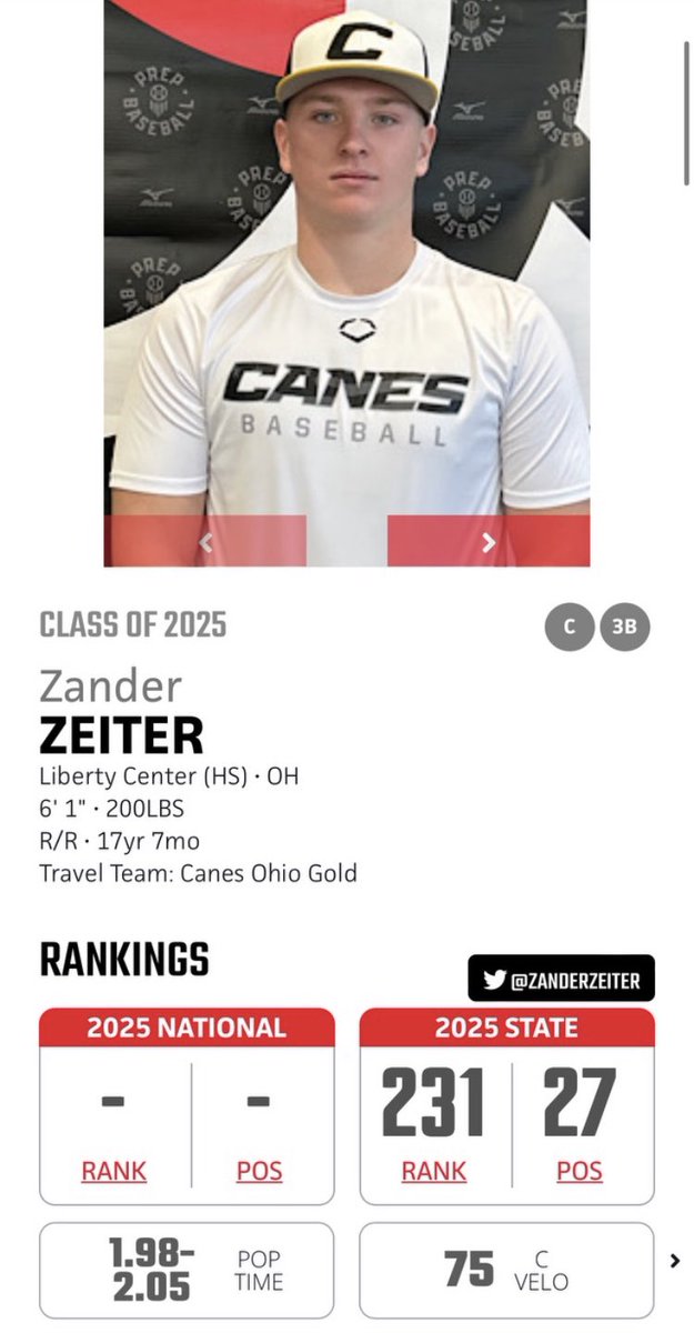 Keep climbing those state rankings Z! 😤💪
<a href="/ZanderZeiter/">Zander_Zeiter</a> 
#LCBaseball