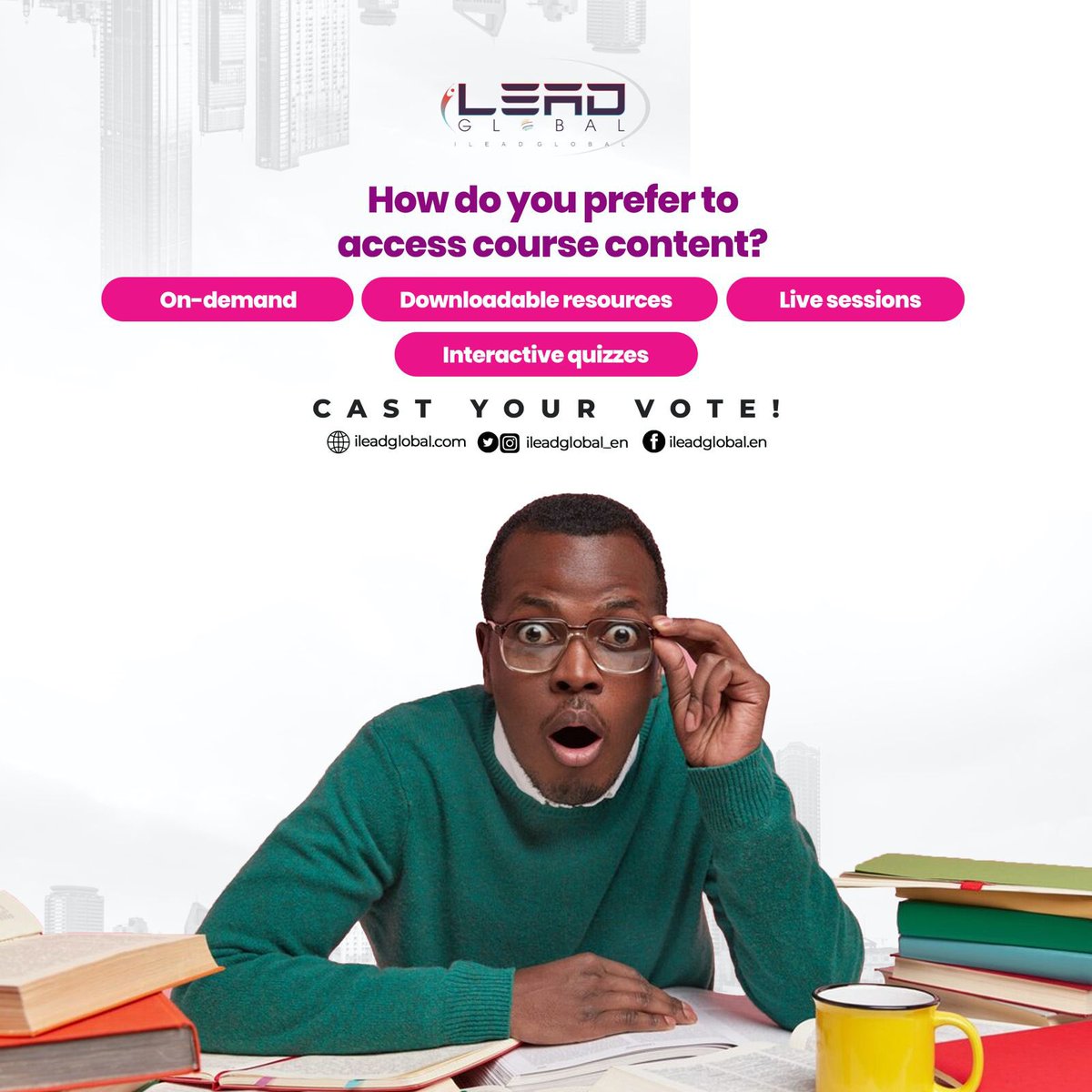 ileadglobal_en's tweet image. Vote below👇#EducationChoices #LearningOptions #StudentVoice #OnlineLearning