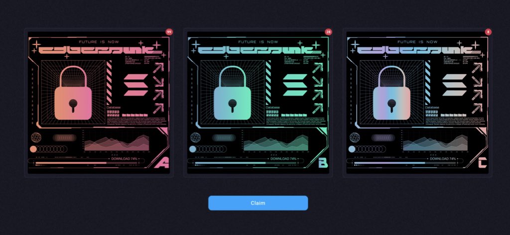 SPL403's tweet photo. Lock Airdrop is a very interesting game.

Collecting three chip can synthesize an NFT token. https://t.co/5Ck0zJGuui