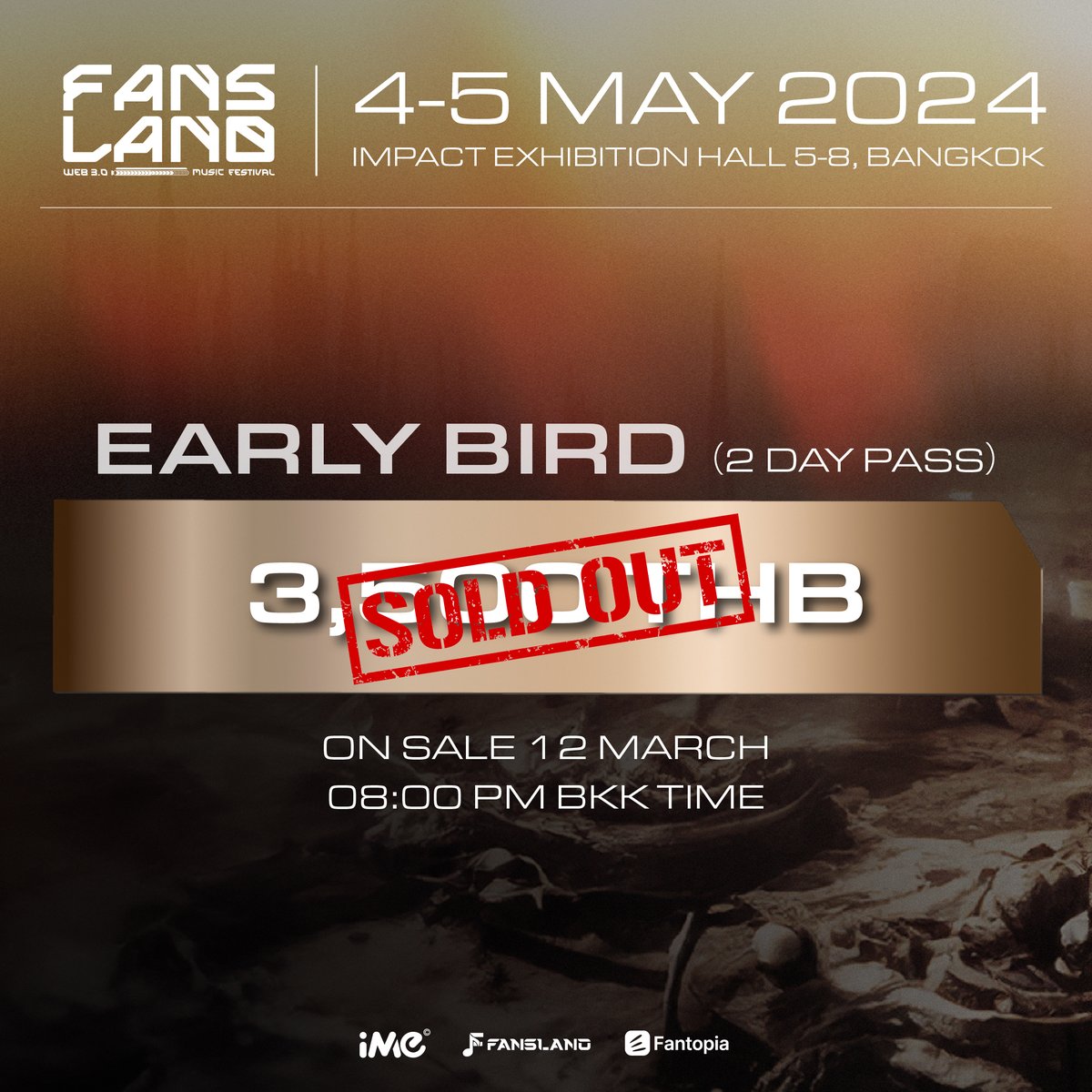 FanslandF's tweet photo. Thank you, Fanslanders! Early Bird ticket sales are now ALL SOLD OUT!
ขอบคุณชาวแฟนแลนด์ทุกคน!
บ��ตรรอบ Early Bird ทั้งหมด SOLD OUT เรียบร้อยแล้ว! https://t.co/bNS3jgciUi