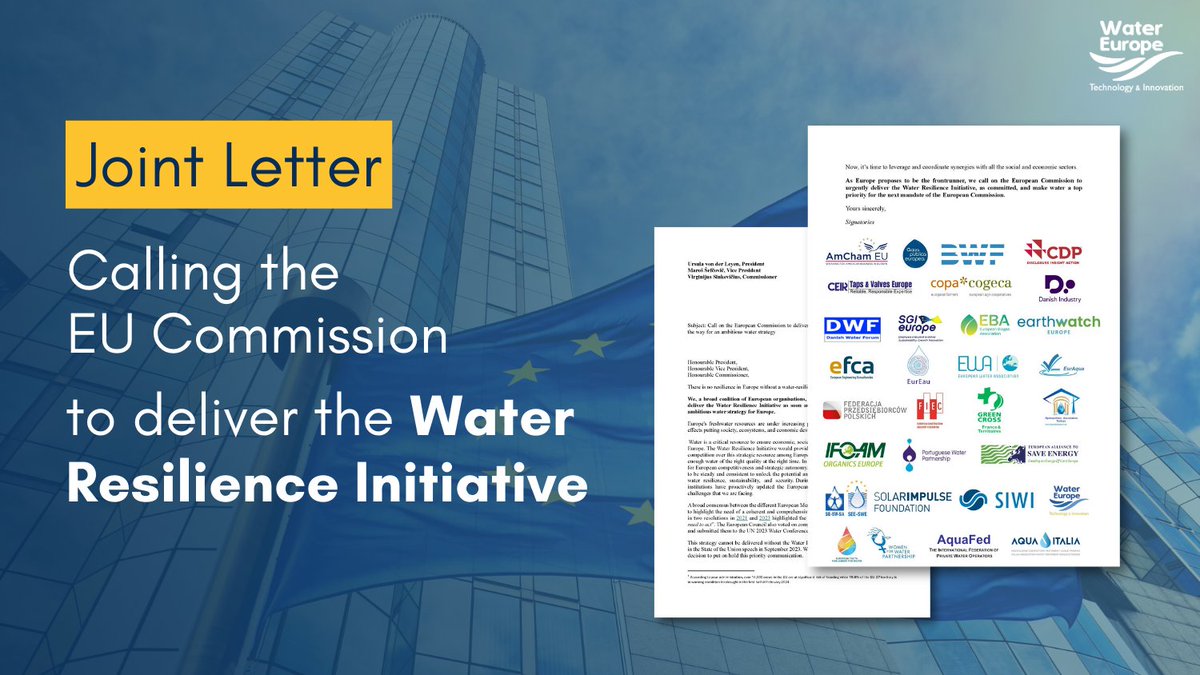 ‼ We join forces in an EU coalition to call upon the @EU_Commission to deliver the #WaterResilienceInitiative ASAP. 💧This is a crucial step towards an ambitious water strategy for Europe. 👁‍🗨More at this link: buff.ly/4a79fWt #EUWaterStrategy #WaterCrisis